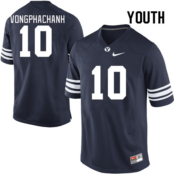 Youth #10 AJ Vongphachanh BYU Cougars College Football Jerseys Stitched Sale-Navy